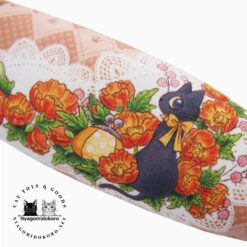 Girly Fish Cat Toy with Poppies and Cute Black Cat