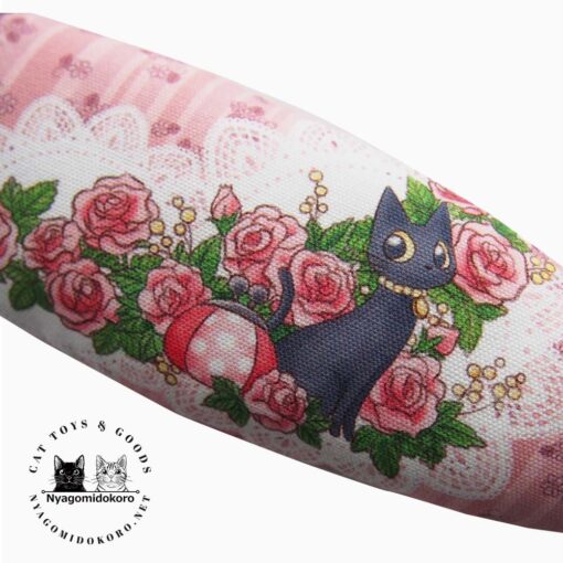 Girly Fish Cat Toy with Roses and Cute Black Cat