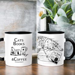 Cats, Book & Coffee Mug