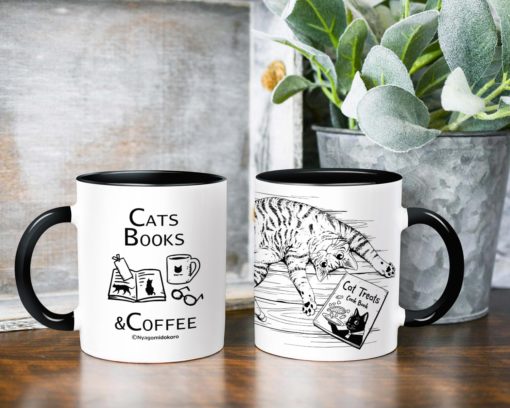 Cats, Book & Coffee Mug