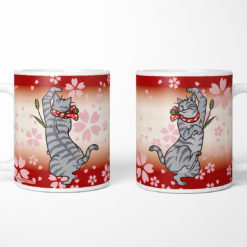 Sakura & Tabby Cat Coffee Mug