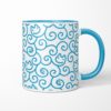 Cats Karakusa Coffee Mug (blue)