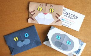 猫折り紙で簡単！かわいい猫顔のポチ袋の作り方
